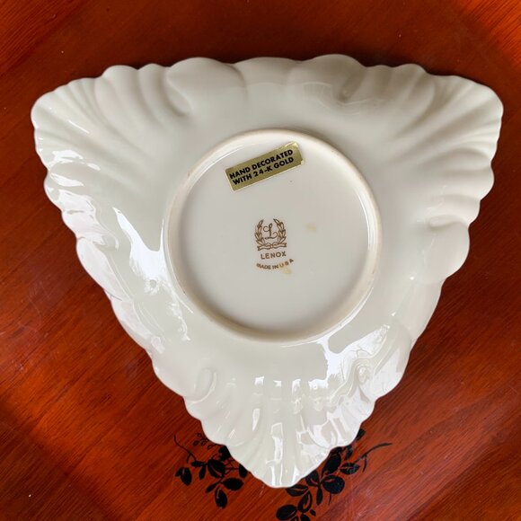 Vtg LENOX Triad Collectible Triangular Dish Trinket - Picture 7 of 11